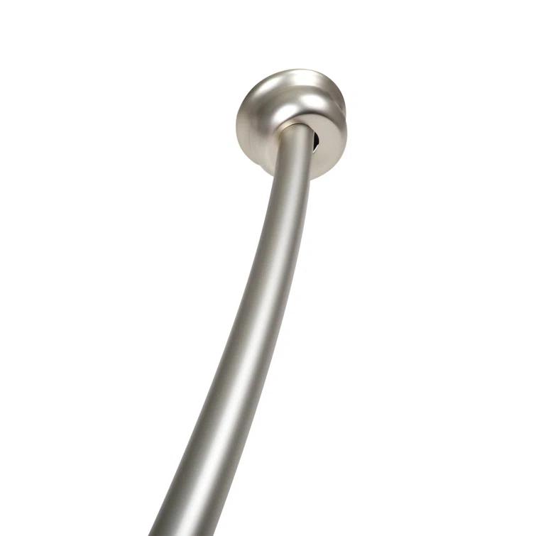 Utopia Alley Utopia Alley Rustproof Fixed Mount Single Curved Shower Rod, Aluminum, adjustable from 45" to 72" Wide