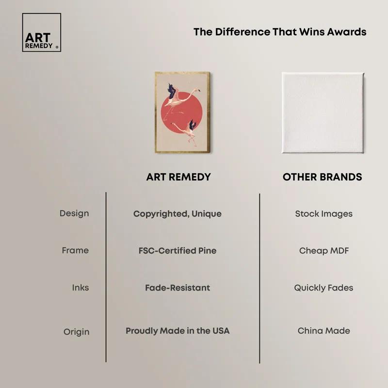 Art Remedy Sunrise Flock Canvas Retro Japanese Art Prints by Art Remedy