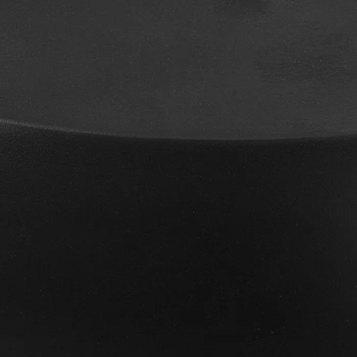 Round Ivory Concrete Outdoor Coffee Table with Storage