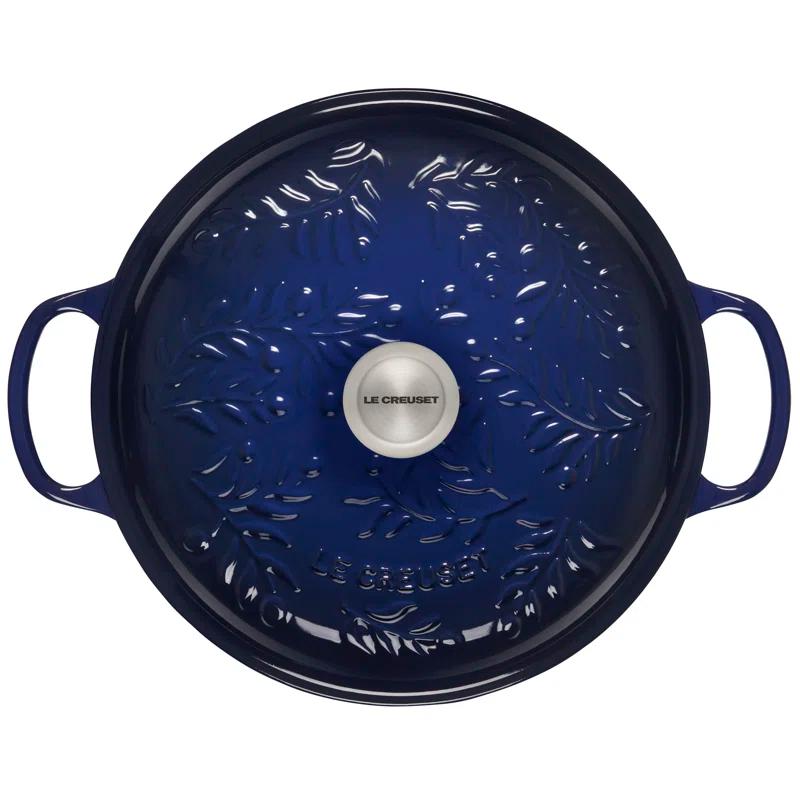 Le Creuset Signature Enameled Cast Iron Olive Branch Collection with Embossed Lid