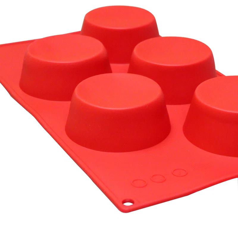 Thunder Group Inc. Thunder Group Inc. 5 Cup Non-Stick Silicone Muffin Pan with Lid