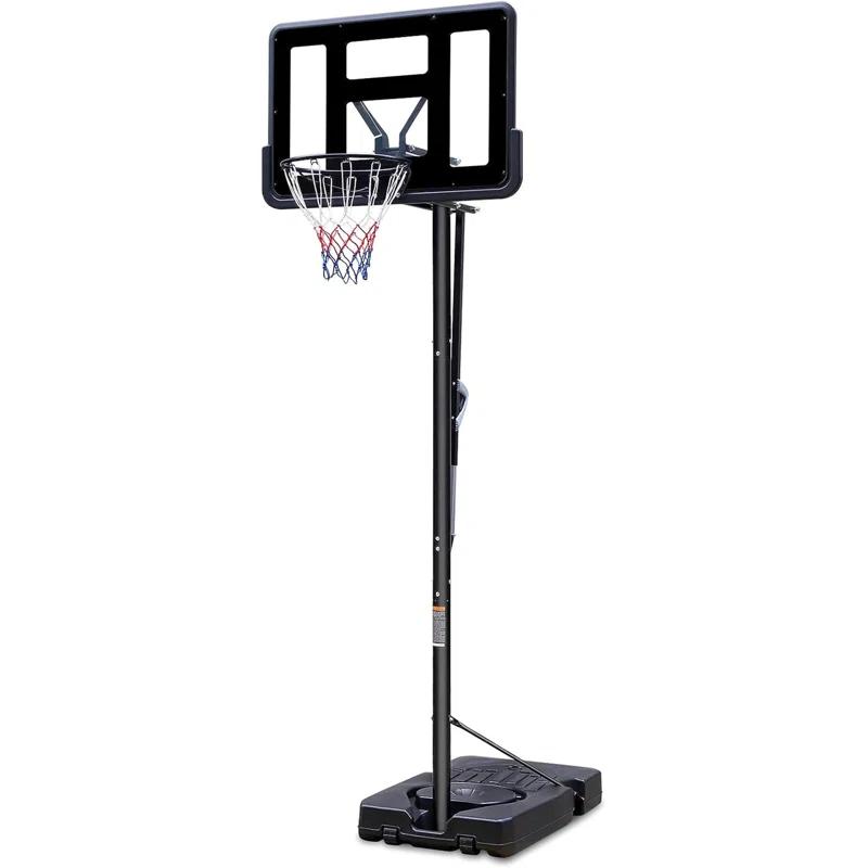 HLILish Teenagers Portable Basketball Hoop Height Adjustable Basketball Hoop Stand 7.5Ft - 10Ft With 44 Inch Backboard And Wheels For Adults Teens