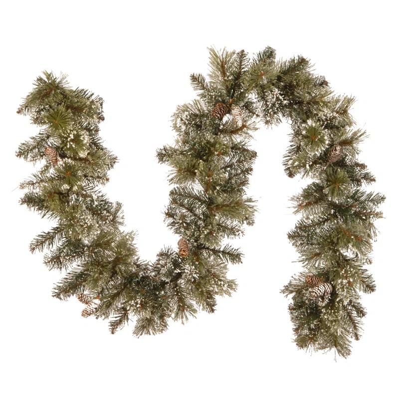 The Holiday Aisle® 6 ft. Glittery Bristle Pine Garland