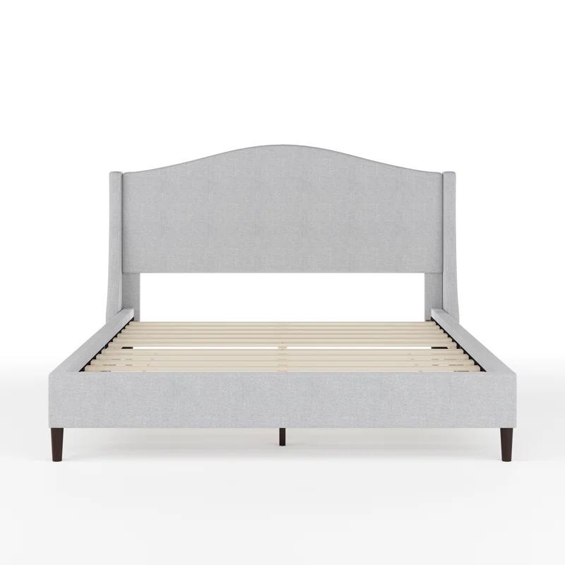 Martha Stewart Martha Stewart Amelia Upholstered Platform Bed With Curved Headboard
