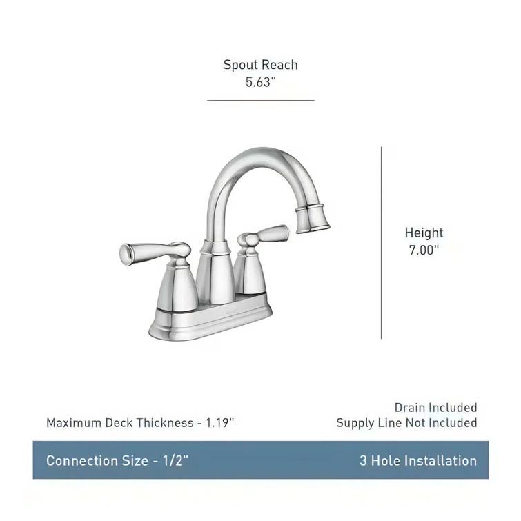 Moen Moen Banbury 4 in. Centerset Double Handle Bathroom Faucet 84943BRB