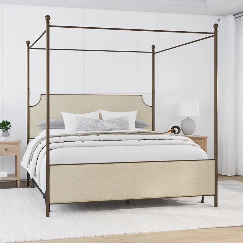 Nordland Upholstered Metal Canopy Bed