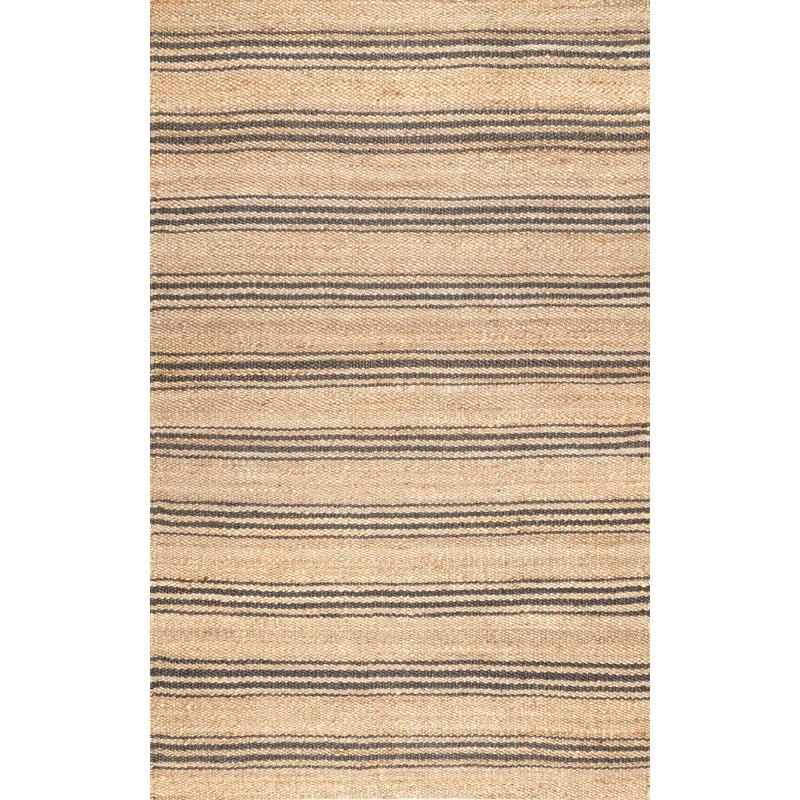 Beachcrest Home™ Natural Sycamore Striped Jute Area Rug
