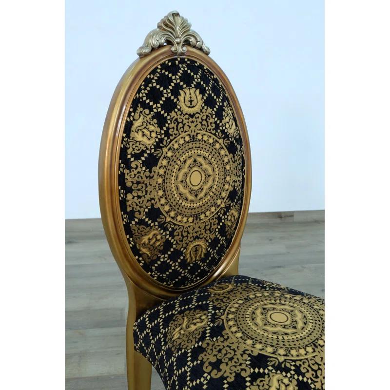 European Furniture Emperador Collection Side Chair in Golden Brown (Set of 2)