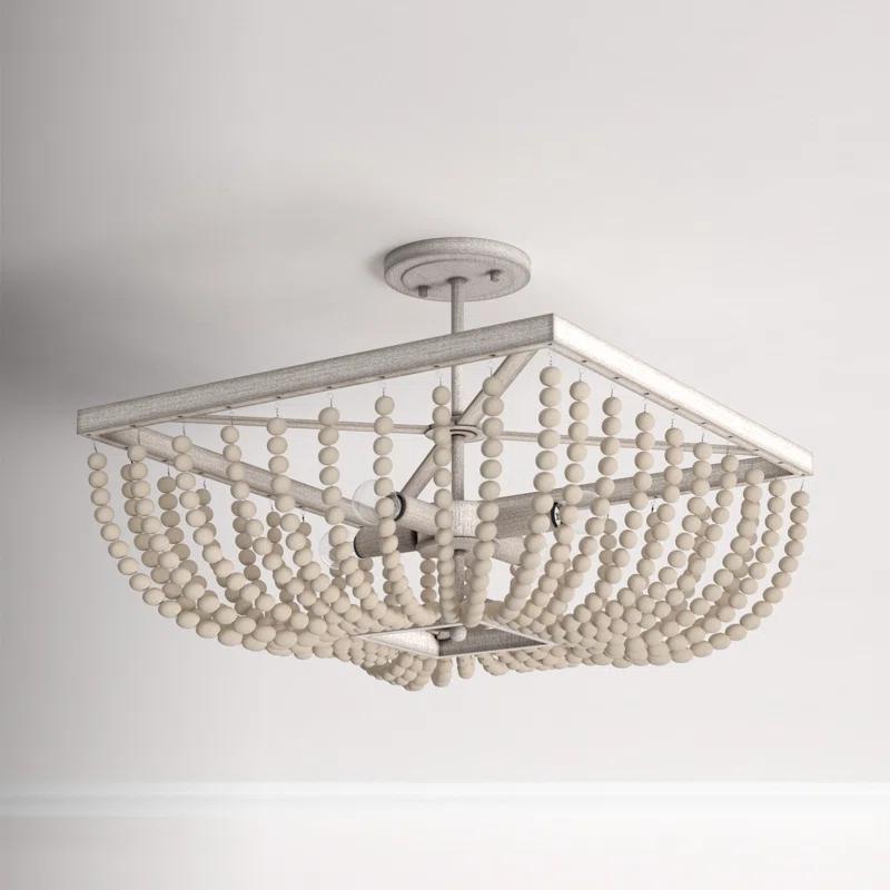 Bungalow Rose Arlott Wood Semi Flush Mount