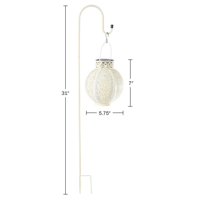 Pure Garden 2 Solar Outdoor Lights - Hanging Or Tabletop Rechargeable LED Lantern With Hooks- Outdoor Decor (Set of 2)