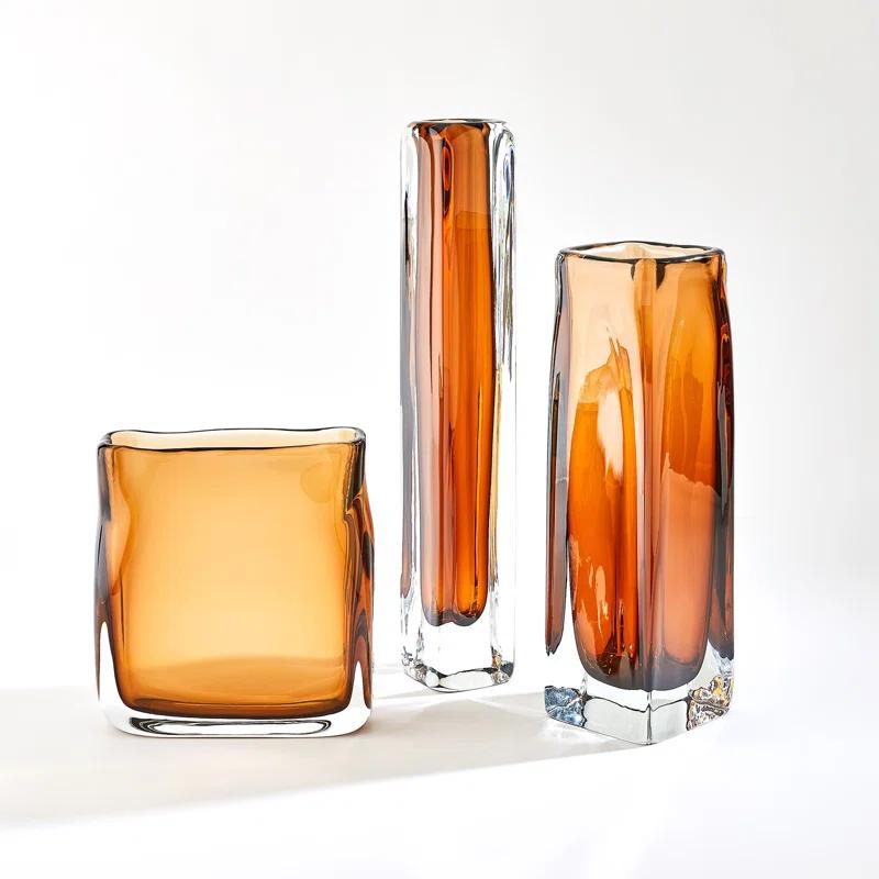 Soft Rectangle Vase-Dark Amber