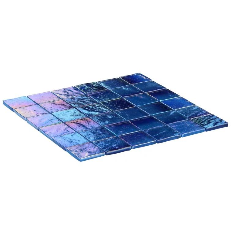 Speckle 11.73" x 11.73" Iridescent 2" Squares Glass Mosaic Wall Tile (0.95 Sq. Ft. / Sheet)