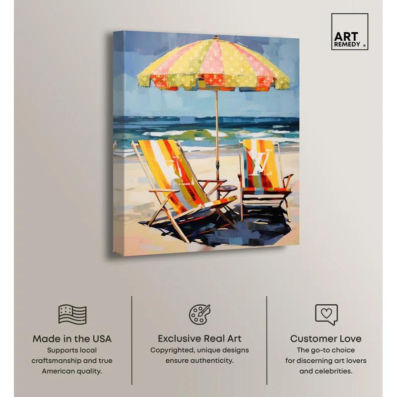 Art Remedy Glam Partners at the Beach Canvas Glam Coastal Wall Art by Art Remedy