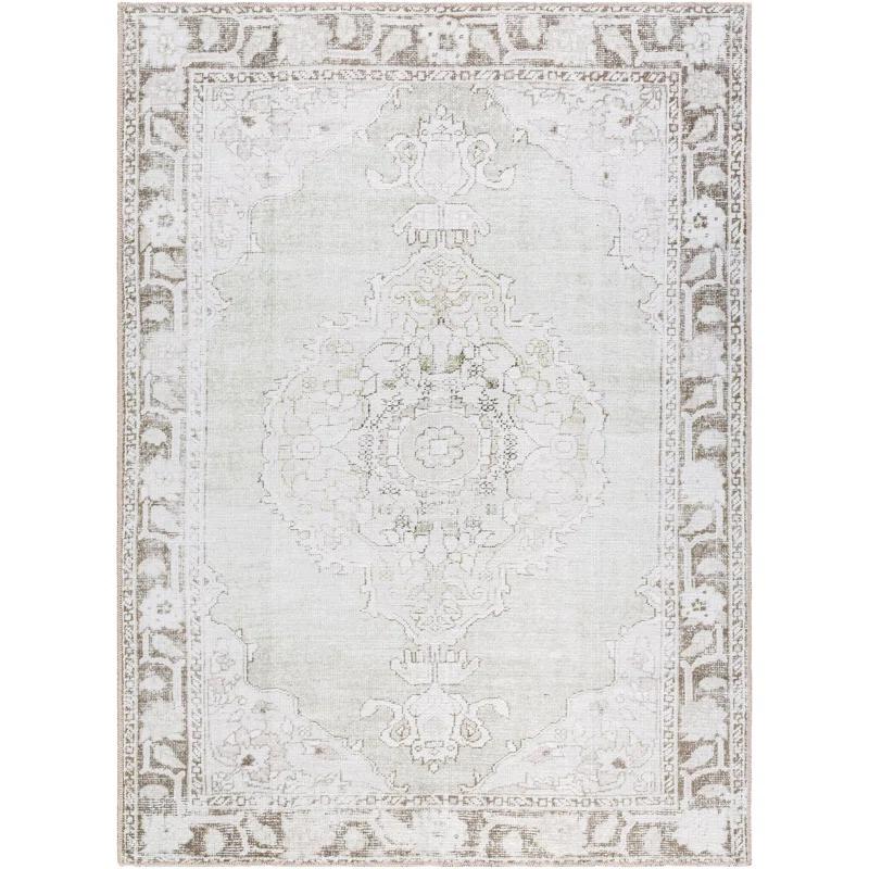 Our PNW Home x Livabliss Our PNW Home x Livabliss Machine Washable Oriental Boho Cream Light Brown Area Rug
