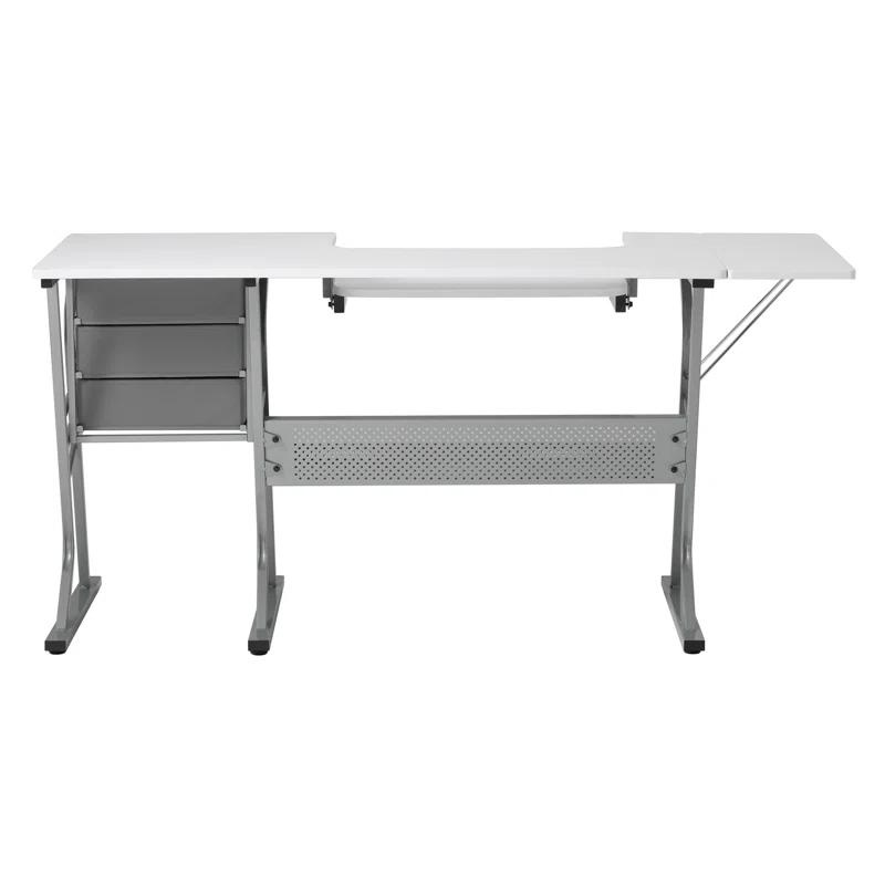 60.25'' x 23.75'' Sewing Table with Sewing Machine Platform