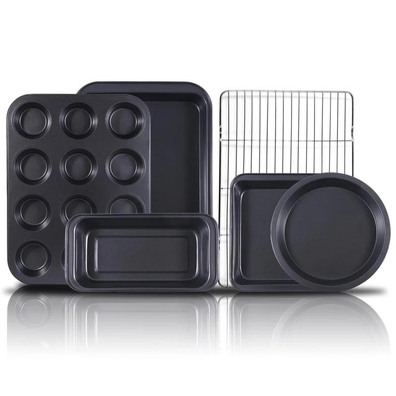 COAHAHA 6-Piece Premium Carbon Steel Baking Set - Versatile For Cakes, Muffins, And More