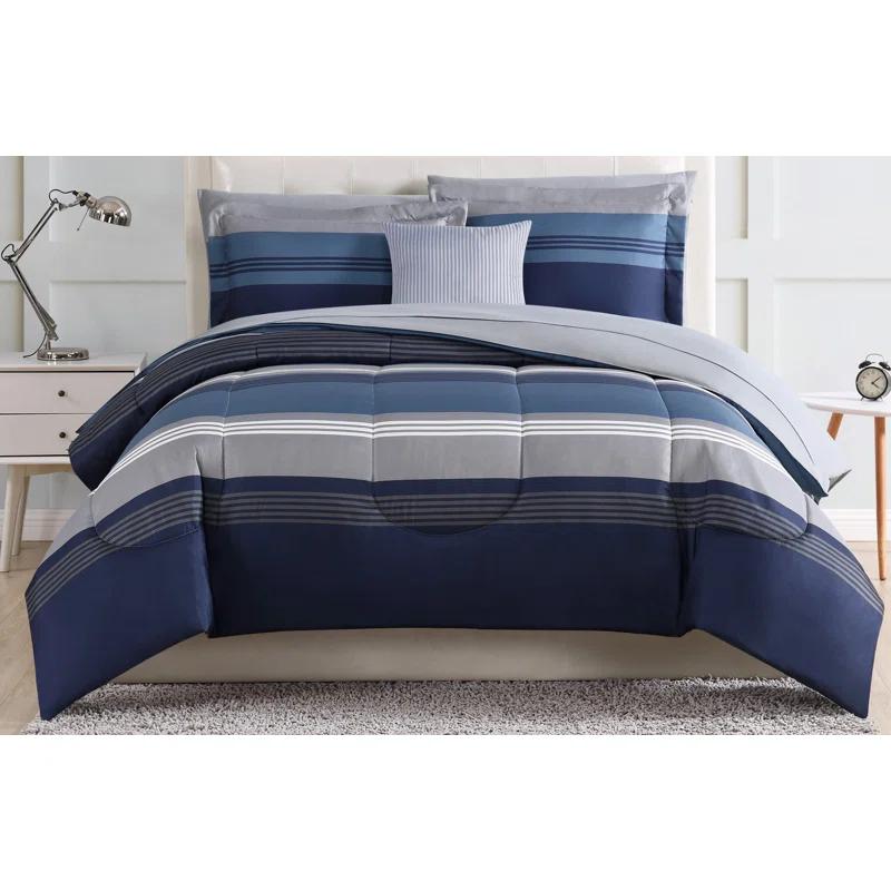 Style 212 Style 212 Carlyle Polyester Channel Striped Comforter Set