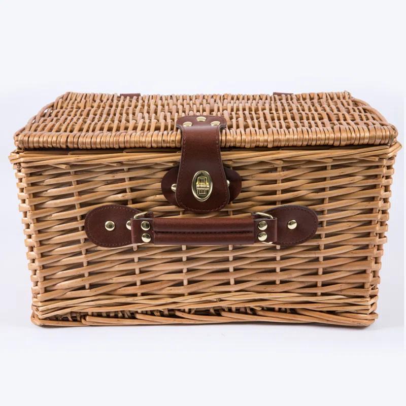 Picnic Time Catalina Wicker Picnic Basket with Picnic