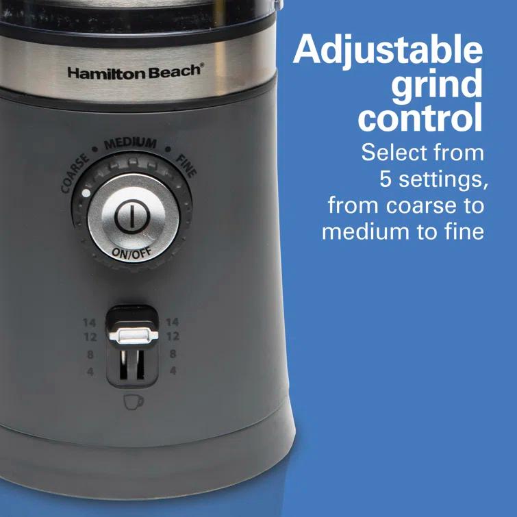 Hamilton Beach Hamilton Beach® Custom Grind™ Electric Coffee Grinder with Removable Stainless Steel Chamber and Adjustable Grind Control