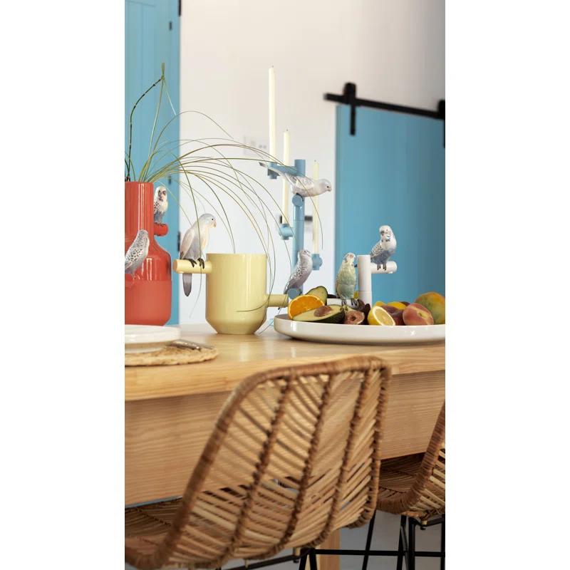 Lladro The Parrot Party Porcelain Contemporary Decorative Plate in White