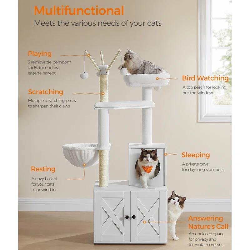 Archie & Oscar™ 55.1" Cat Tree with Litter Box Enclosure