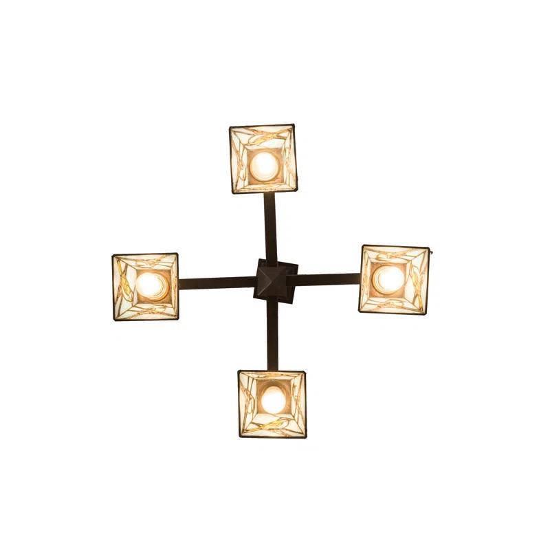 Rustic Lodge 4 - Light Dimmable Classic / Traditional Chandelier