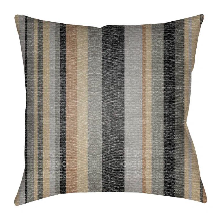 Livabliss Lolita Lilac Striped Indoor/Outdoor Reversible Throw Pillow