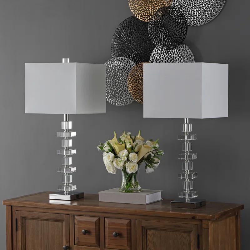 Willa Arlo™ Interiors Vaughan Crystal USB Table Lamp