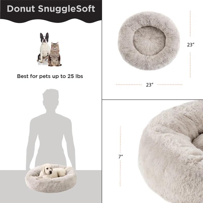 Best Friends By Sheri Best Friends by Sheri SnuggleSoft Faux Fur Memory Foam Calming Donut Bed
