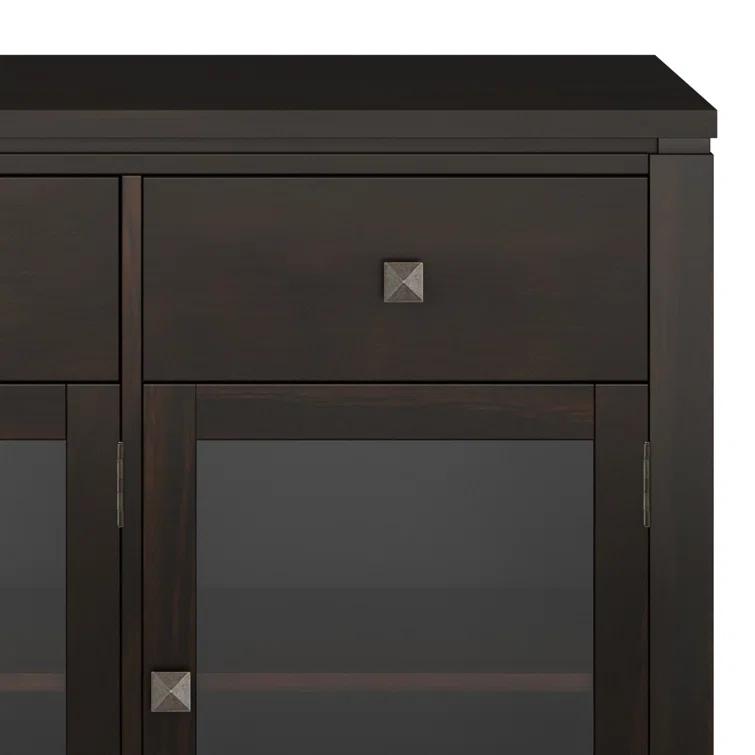 Simpli Home Cosmopolitan 54"W Solid Wood Contemporary 3-Door Sideboard Buffet with 3 Drawers
