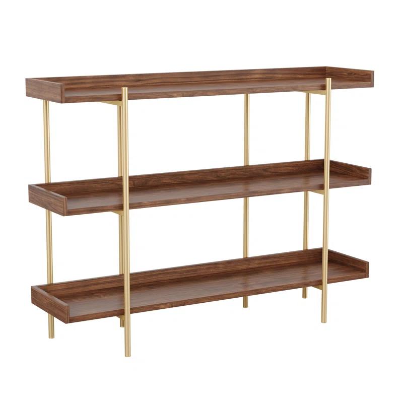 Martha Stewart Raines Martha Stewart Emmett 3 Shelf Storage Display Unit Bookcase with Metal Frame
