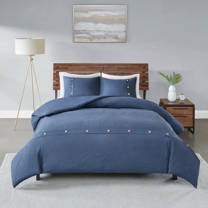 Marcus 3 Piece Cotton Waffle Weave Duvet Cover Set