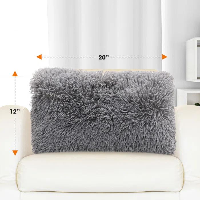 Cheer Collection Cheer Collection Shaggy Hair Decorative Throw Pillows (Set of 2)