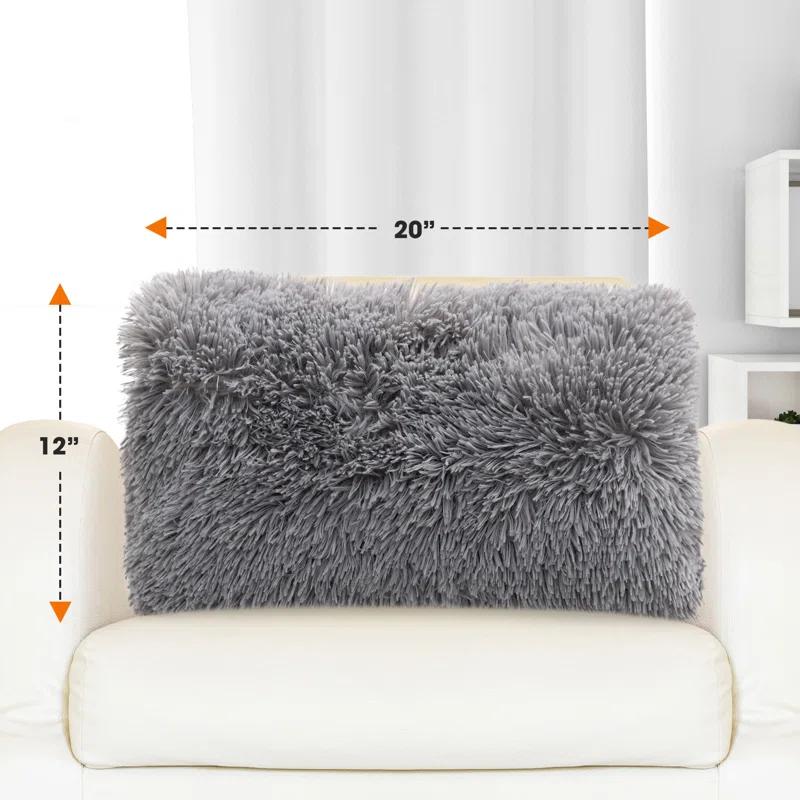 Cheer Collection Cheer Collection Shaggy Hair Decorative Throw Pillows (Set of 2)