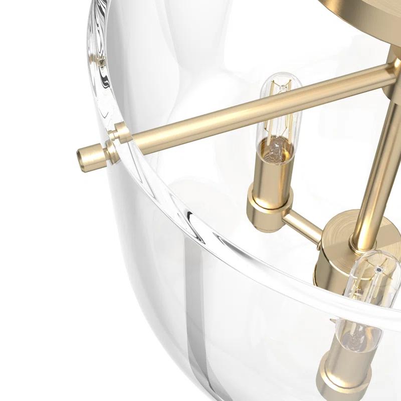 Hunter Sacha Natural Iron 3 Light Flush Mount Ceiling Light Fixture