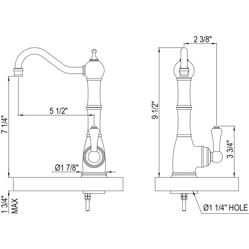 Perrin & Rowe U.1323LS-ULB-2 Edwardian Hot Water Dispenser