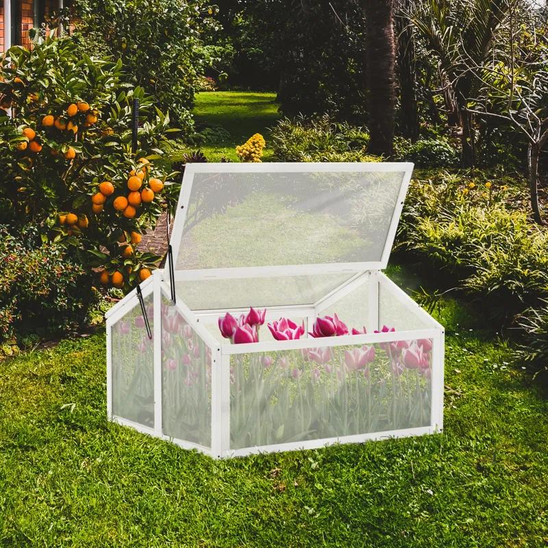 MCombo 35.4" W x 31.5" D Double Box Wooden Greenhouse Cold Frame