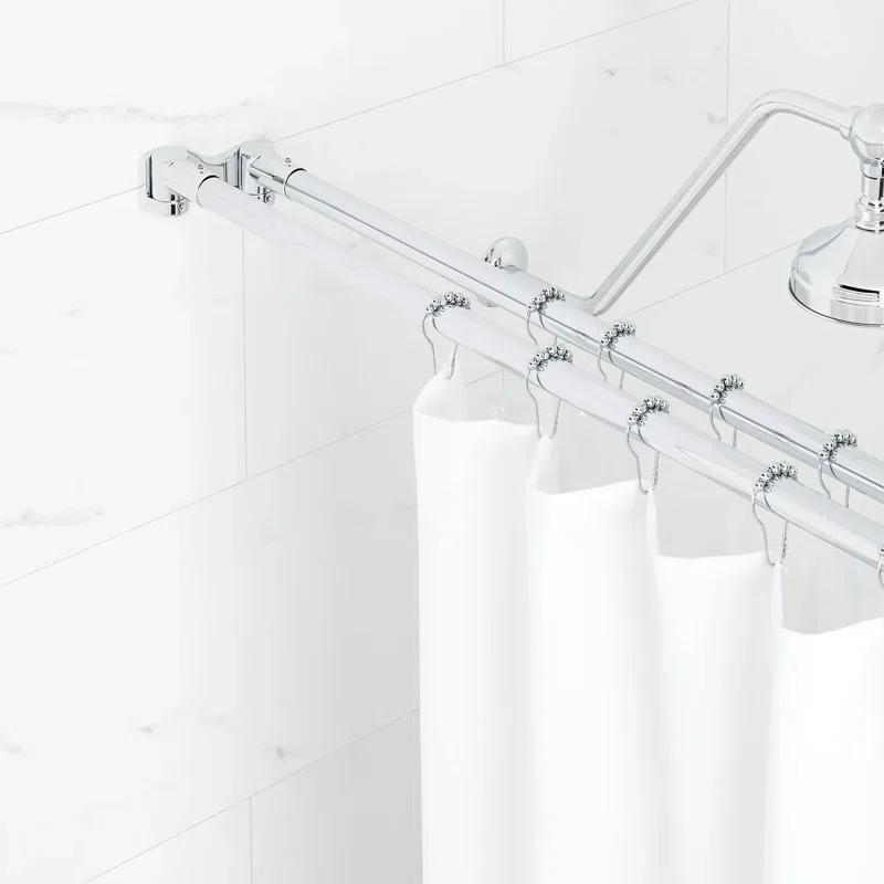 Signature Hardware 60" Brass Straight Double Bar Shower Curtain Rod