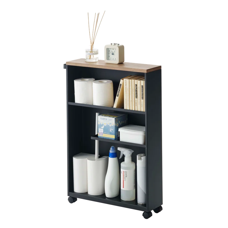 Yamazaki Slim Rolling Bathroom Cart with Handle