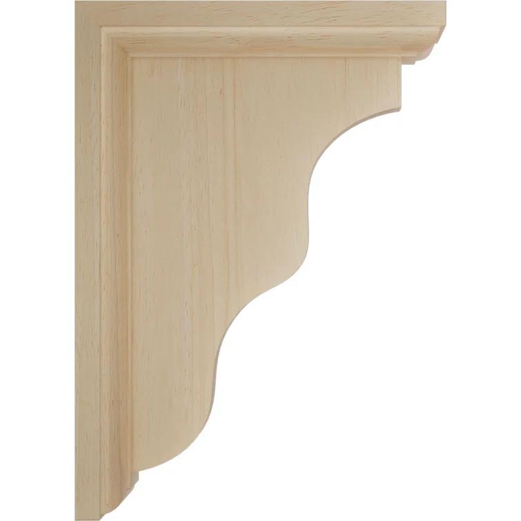 Ekena Millwork 2 1/4"W x 5"D x 7"H Hamilton Traditional Bracket, Rubberwood