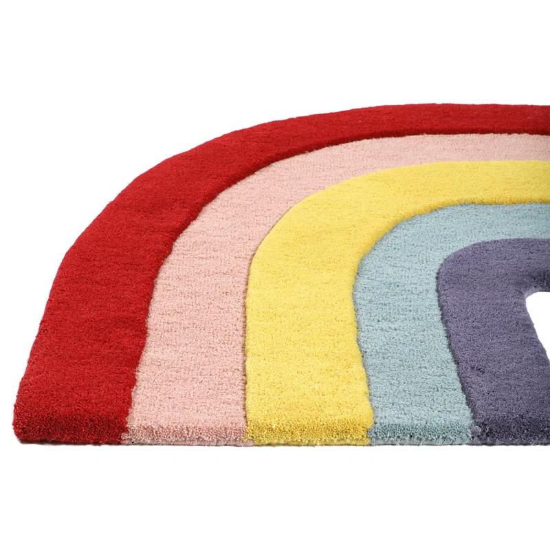 Wool Yellow/Pink/Red Rug