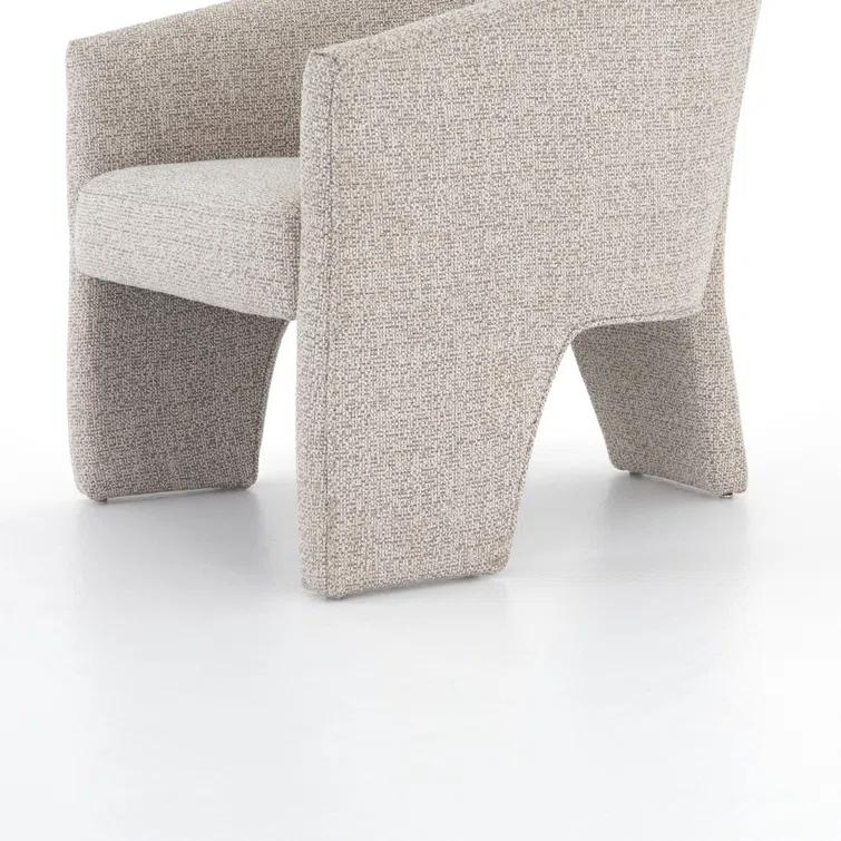 Light Grey Manufactured Wood Contemporary Barrel Chair