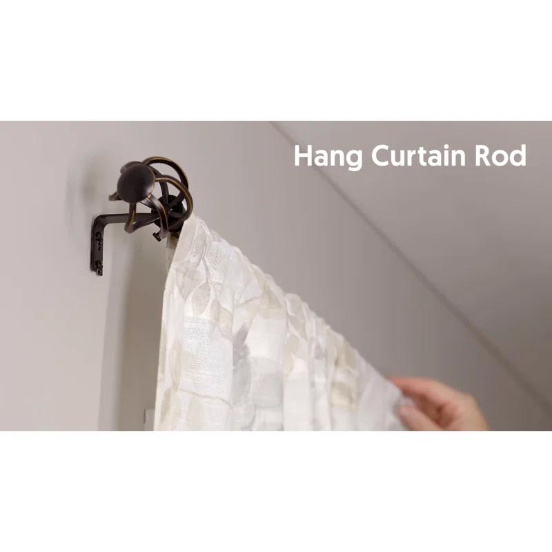 Kenney MUSA Mae 5/8" Standard Decorative Curtain Rod Adjustable 0.63" Single Curtain Rod