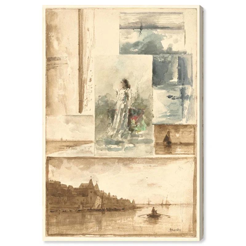 Art Remedy A Trompe l oeil Collage Canvas Nude Portrait Wall Art by Art Remedy