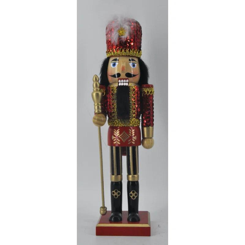 14" Red/Gold Sequin Soldier Nutcracker AA