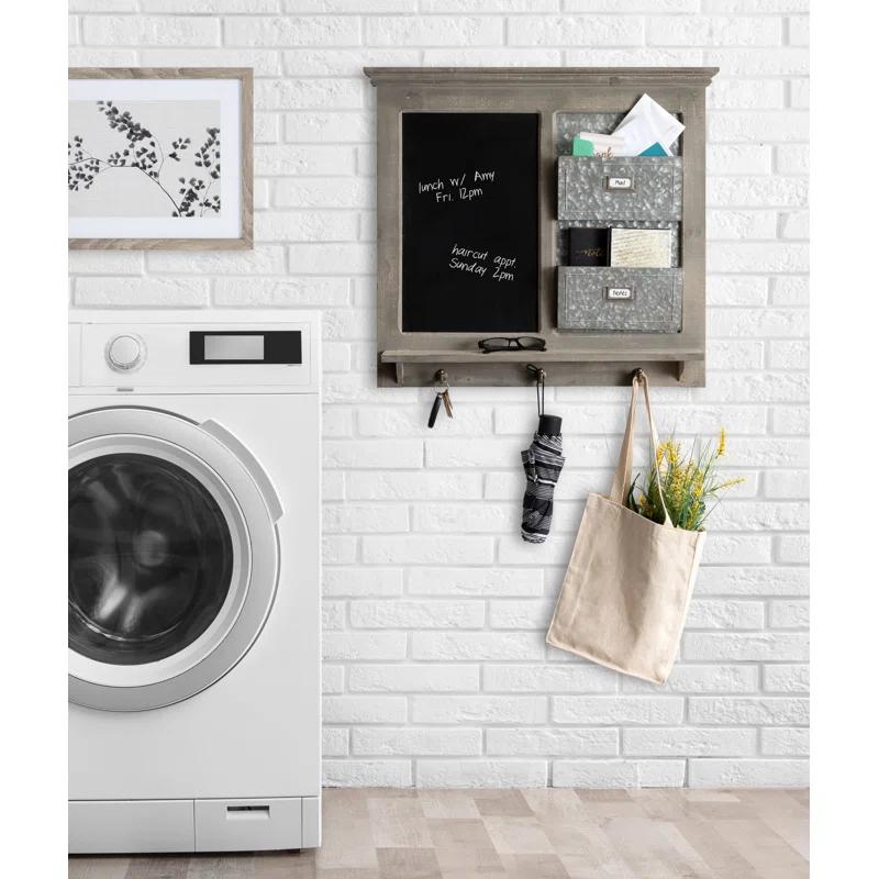 Kate and Laurel Solid Wood Wall Organizer
