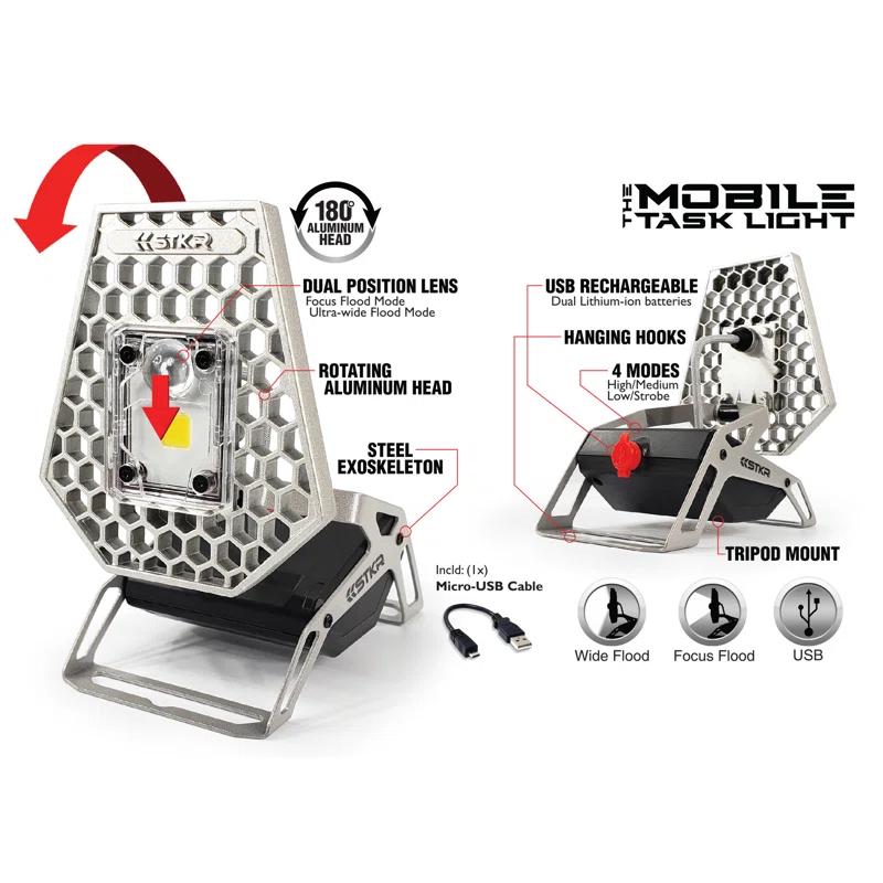 STKR Concepts 6.4'' Battery Powered Integrated LED Work Light