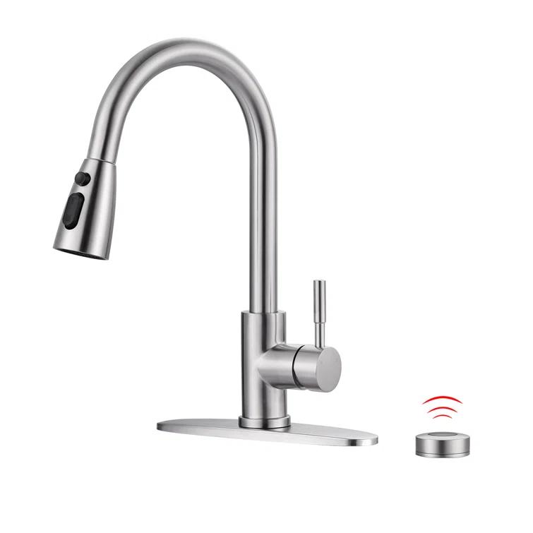 ARCORA Automatic Smart Mobile Motion Sensor Kitchen Sink Faucet with 3 Modes Pull-Down Sprayer AR7100301-MS