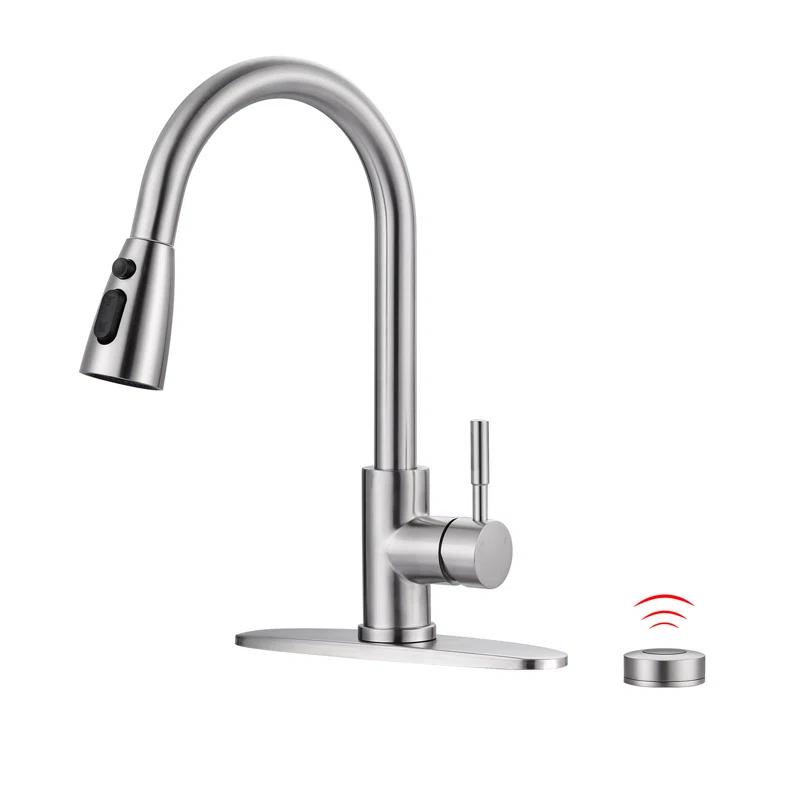ARCORA Automatic Smart Mobile Motion Sensor Kitchen Sink Faucet with 3 Modes Pull-Down Sprayer AR7100301-MS