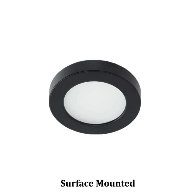 WAC Lighting HR90 LED Edge Recessed Button Light Trim, 2700K Color Temperature HR-LED90-27-BK